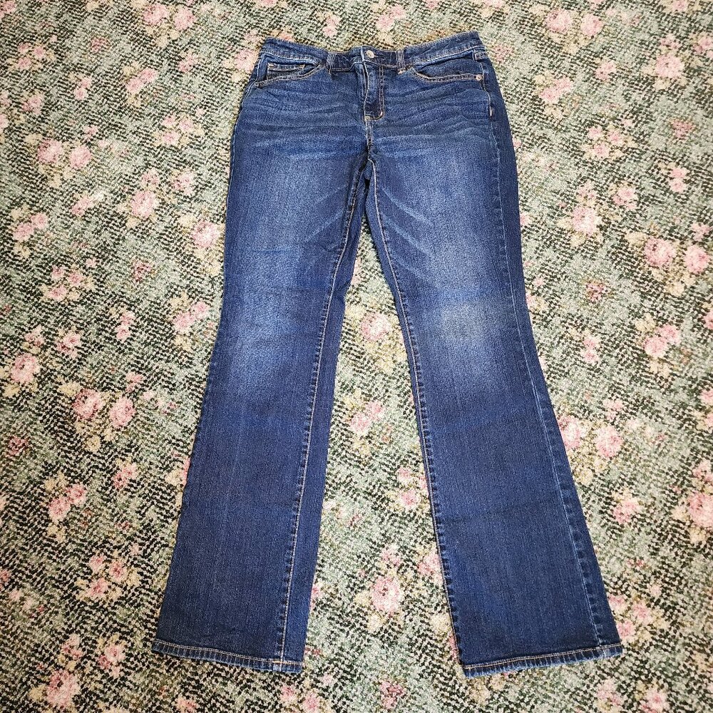 Merona Women's 10 Blue Classic Boot Cut Medium Wash Jeans Euc #573